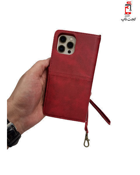کیف-گوشی-آیفون 14 پرومکس-به همراه-جای کارت-برندJDK