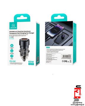 شارژر-فندکی-فست-شارژ-60-وات-یوسمز-مدل-cc208